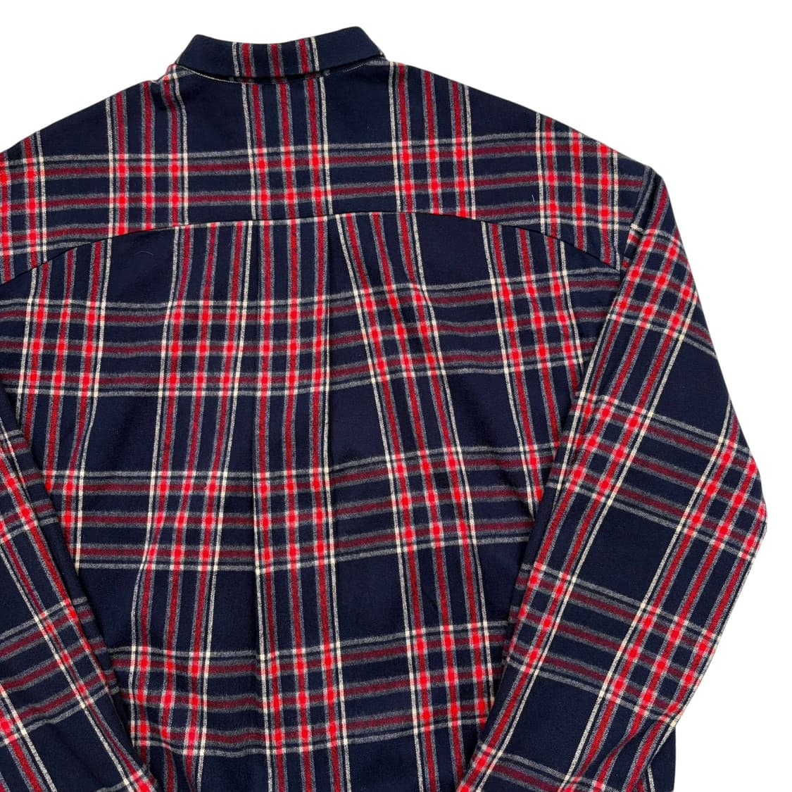 준지 네이비 레드 플란넬 체크 셔츠 L 상품이미지5