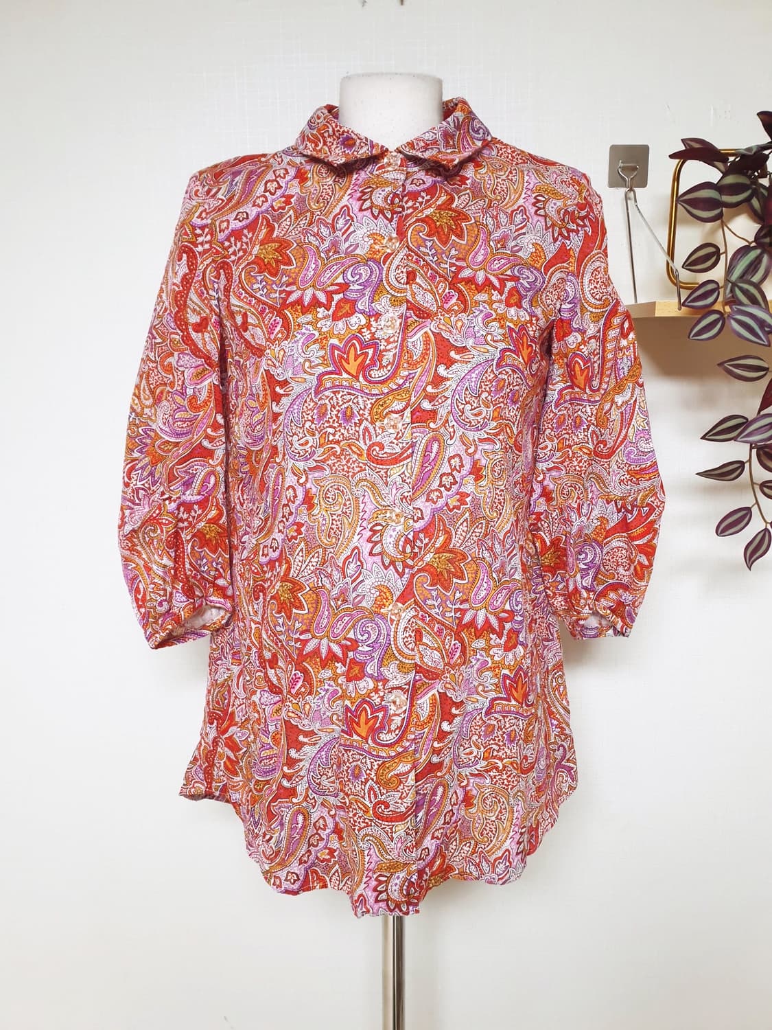 루치아노최 페이즐리 코튼셔츠 55 블라우스 레드 상품이미지1