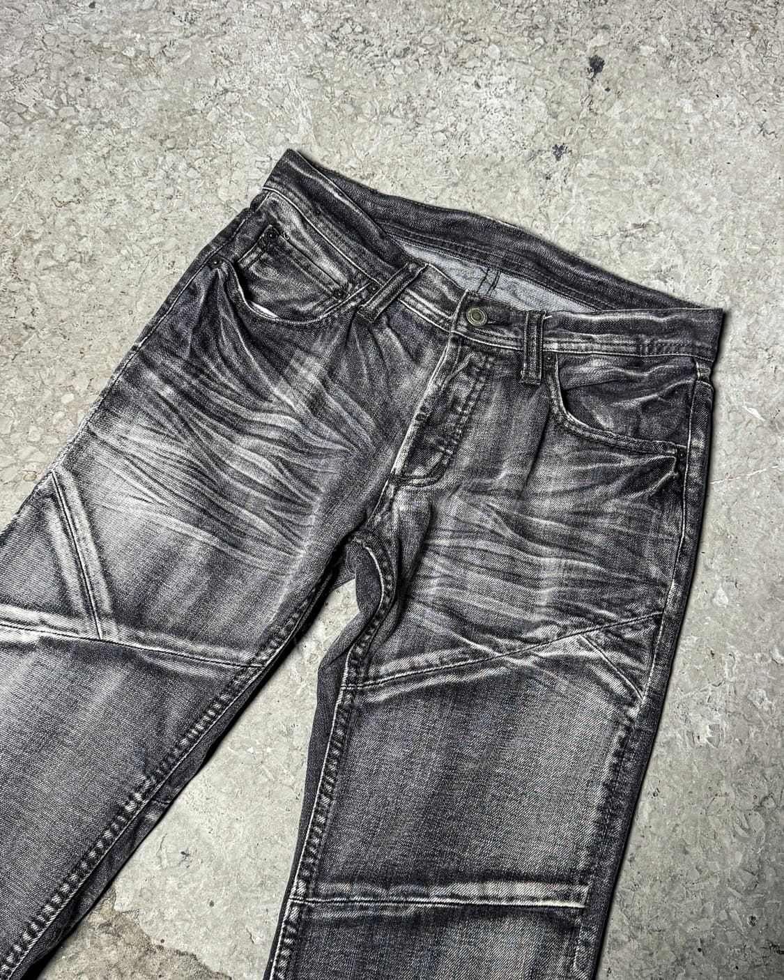 Gray Faded Panel Denim Pants  상품이미지3