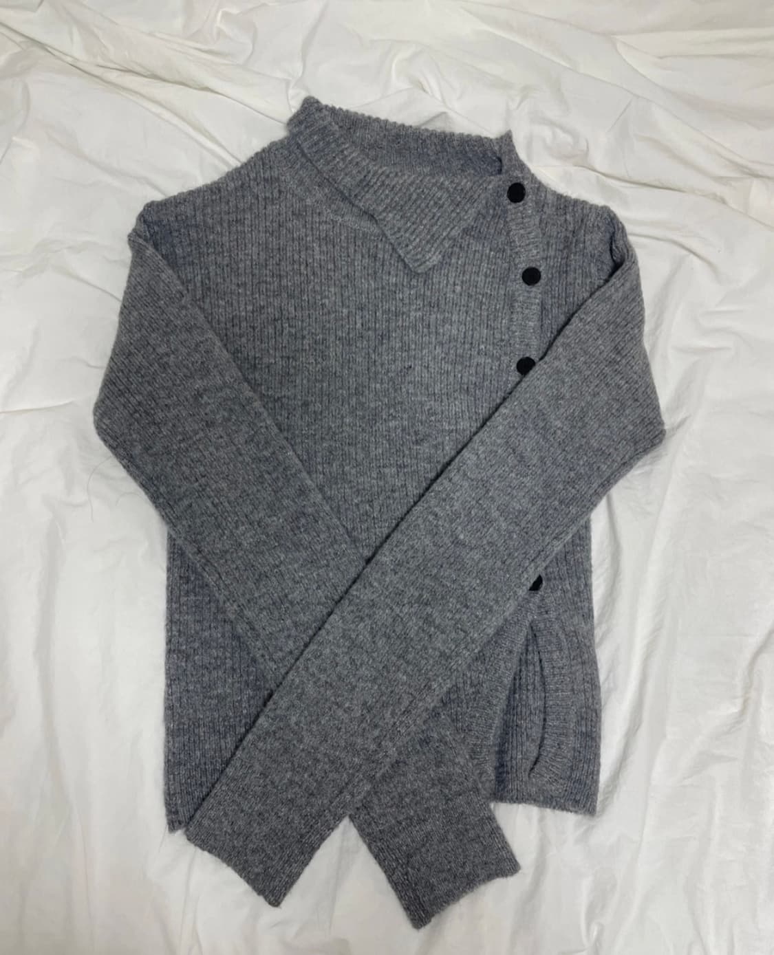 미세키서울 니트 Side button knit GREY 상품이미지4