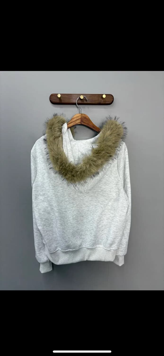 빈티지 레터링 퍼 후드집업 (퍼 탈부착 가능) H1571 상품이미지4