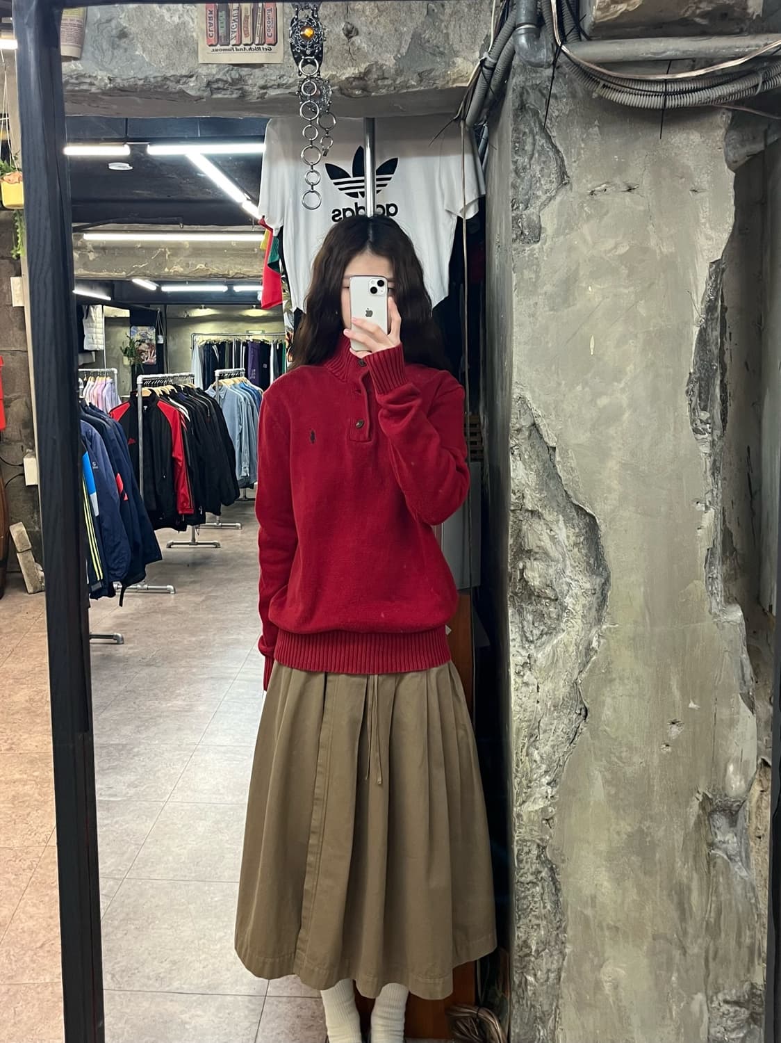 폴로 랄프로렌 버튼 니트 레드 S #csz2686 상품이미지2