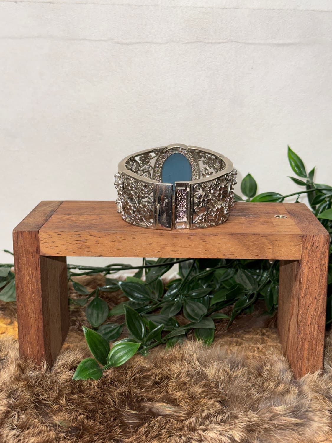 Silver gemstone flower cubic bangle 상품이미지5