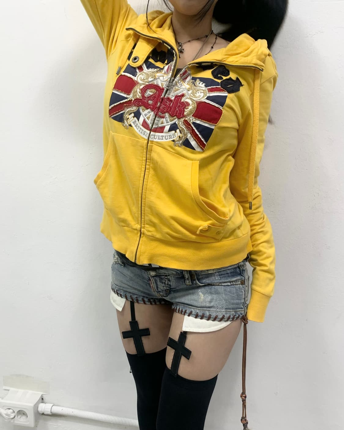 [ASK] 에스크 유니언잭 하이넥 y2k 후드집업 상품이미지3