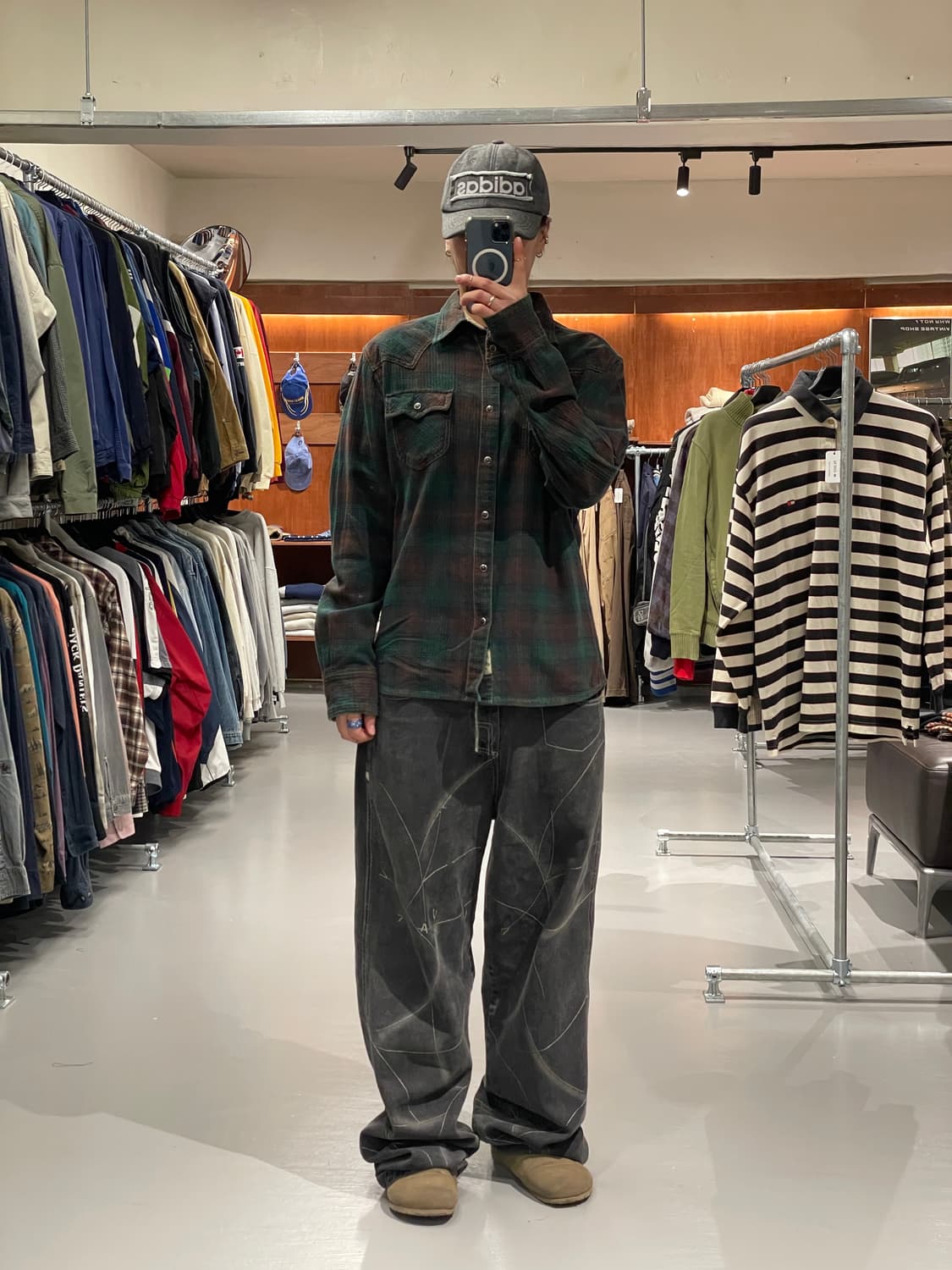 Oil cake 빈티지 웨스턴 체크 셔츠   상품이미지3