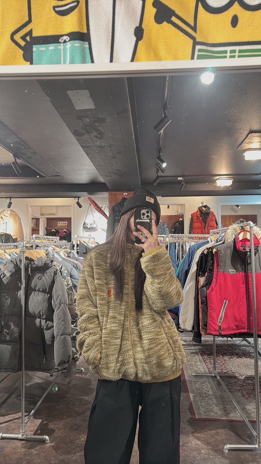 kodak 코닥 뽀글이 리버시블 쉐르파 양털 후리스 자켓 S 상품이미지10