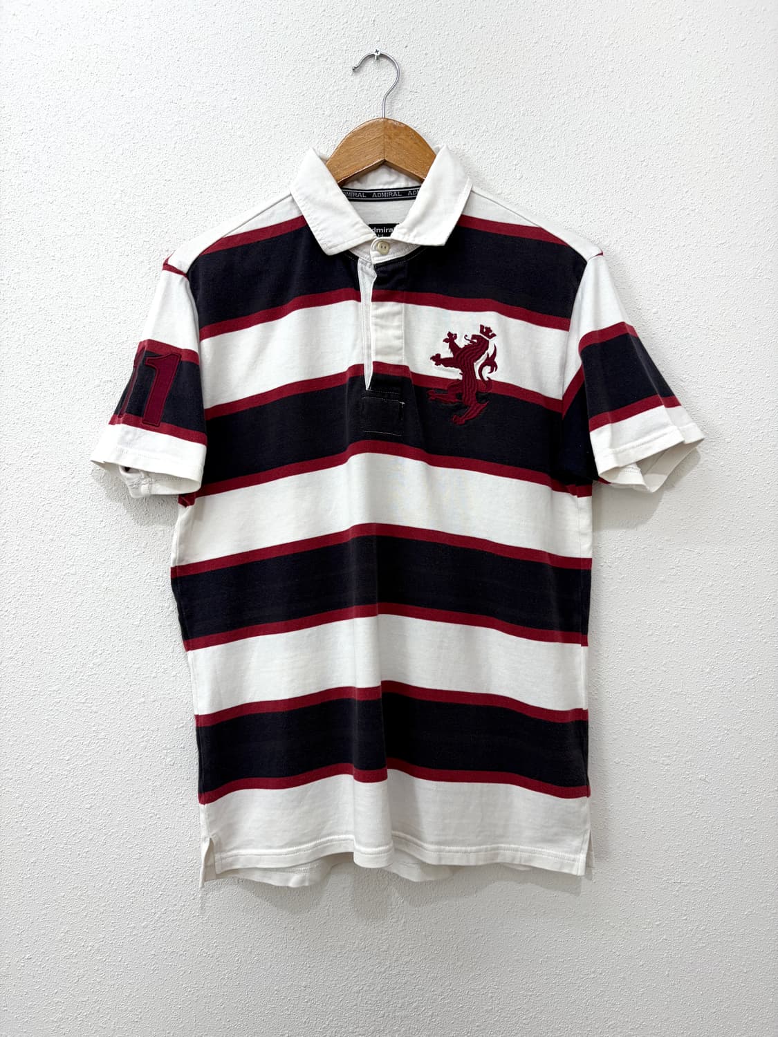 Admiral 럭비 스트라이프 PK 반팔 카라티 상품이미지1