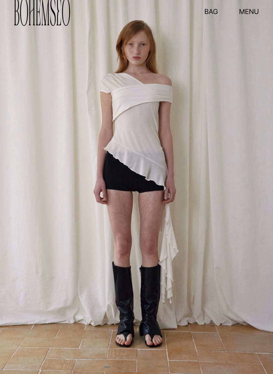 보헤미안서울 TUCK JERSEY RUFFLE TOP 상품이미지4