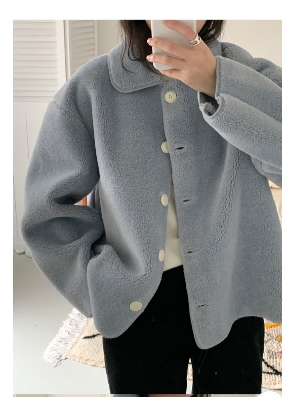 멜라운지 베티 무스탕 양털 하프코트 덤블자켓 상품이미지2