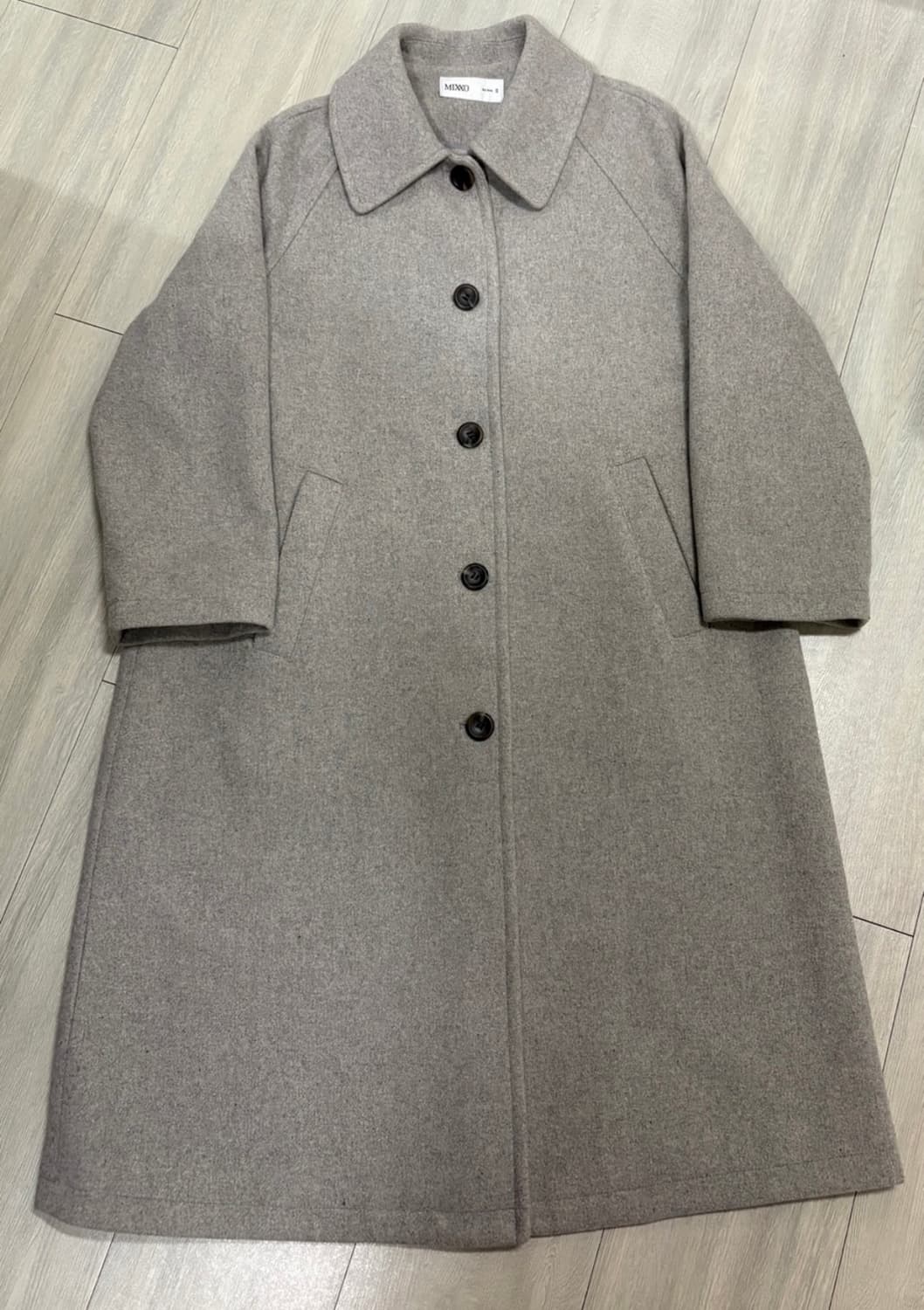 미쏘)오버핏 싱글 코트 그레이색상 S사이즈 상품이미지10