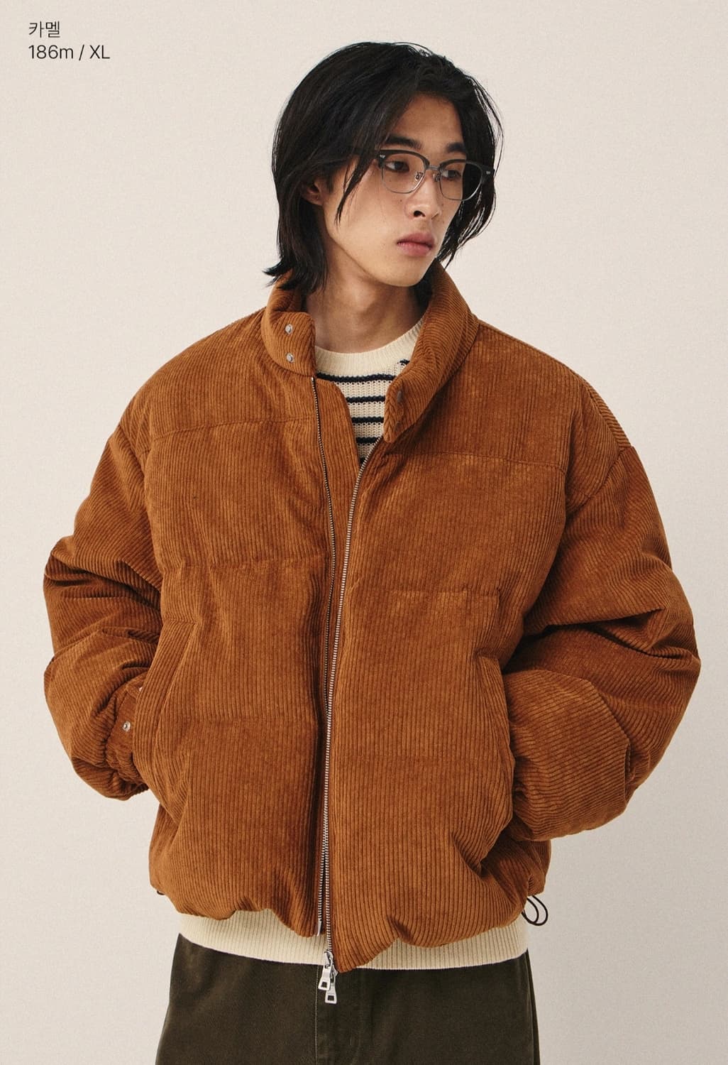 키뮤어 코듀로이 덕다운 헤링턴 패딩 상품이미지6