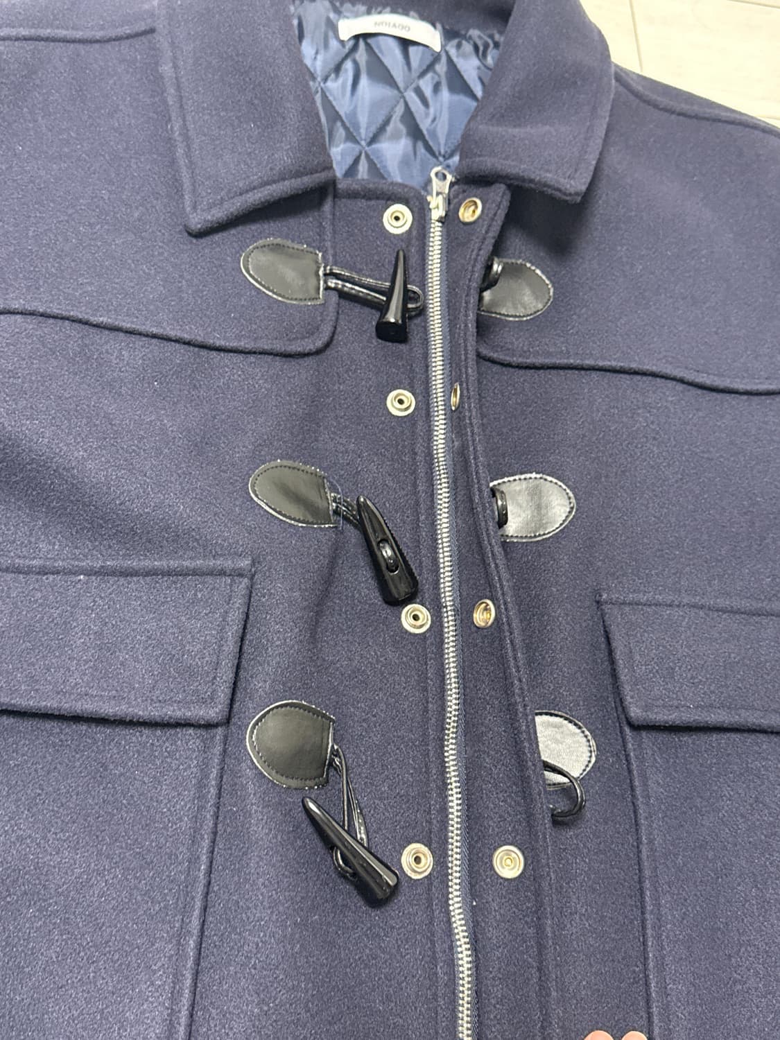 노이아고 오버핏 더블 코트 네이비 (noiago) 상품이미지4