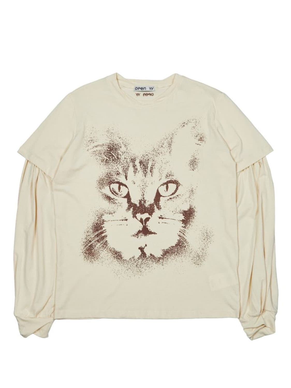 Open Yy 고양이 레이어드 티셔츠 상품이미지1