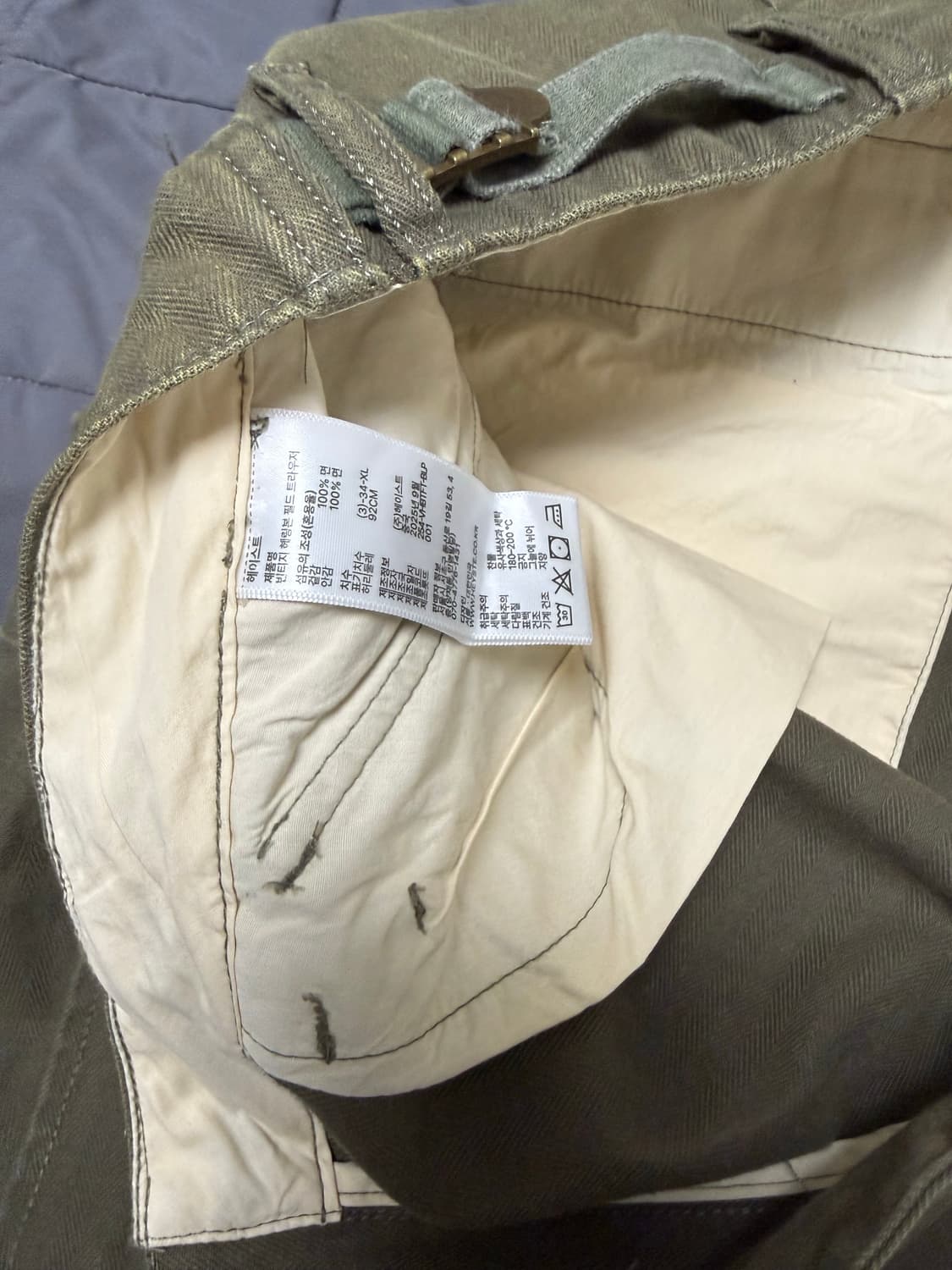 헤이스트 빈티지 HBT 필드 트라우져 올리브 3사이즈 상품이미지5