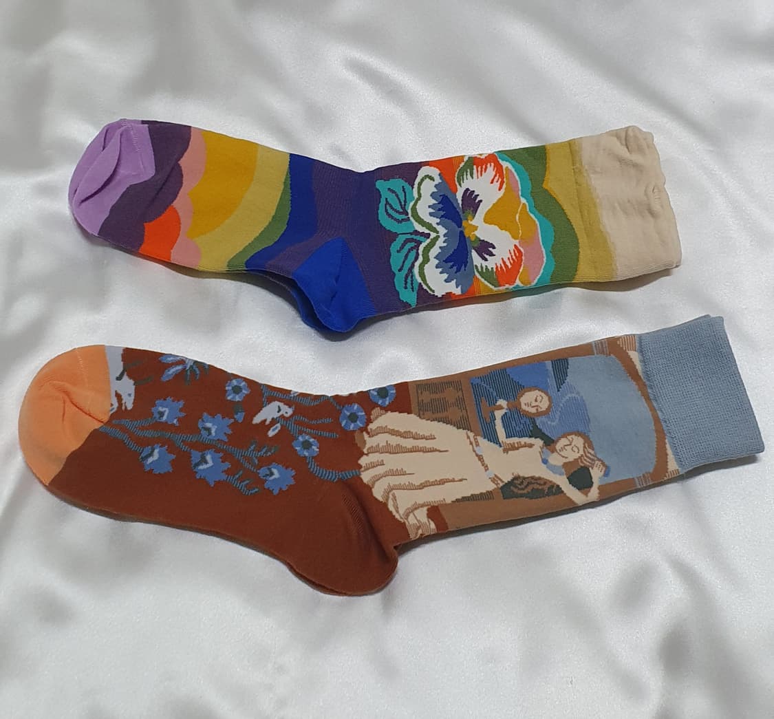 오렌지 그린 크림베이지 도트 Bonne Maison 본메종 양말  상품이미지2