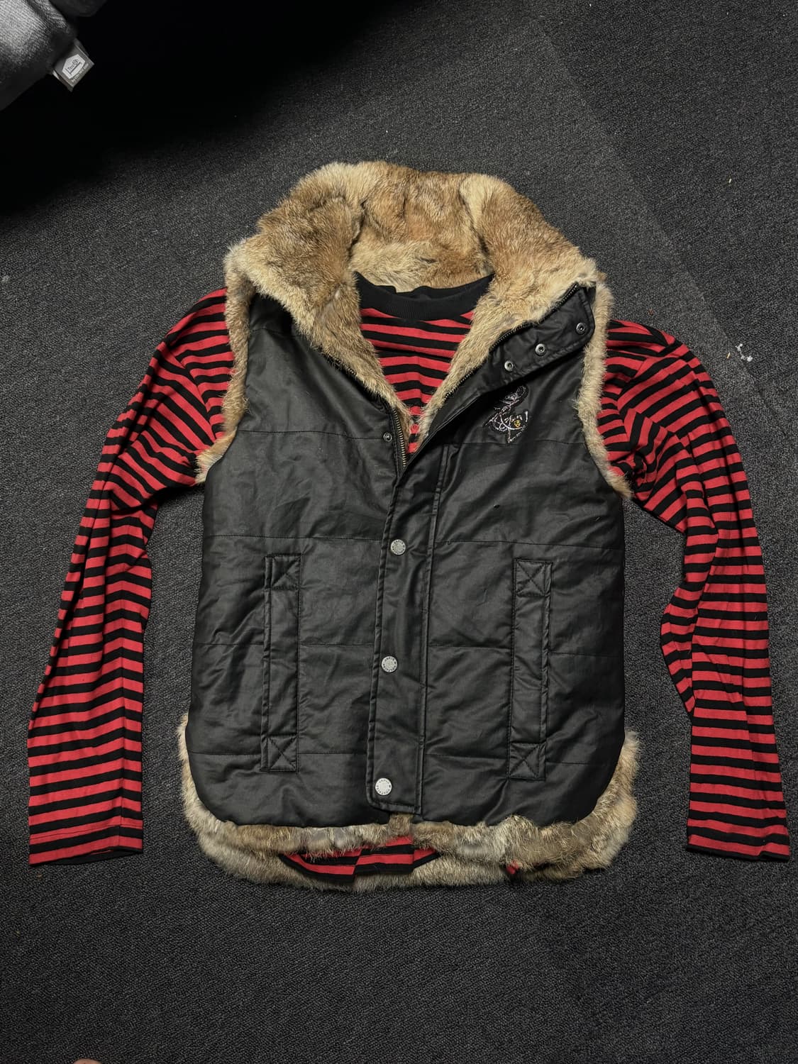 Y2K Rock-Punk "matt" fur vest 상품이미지1