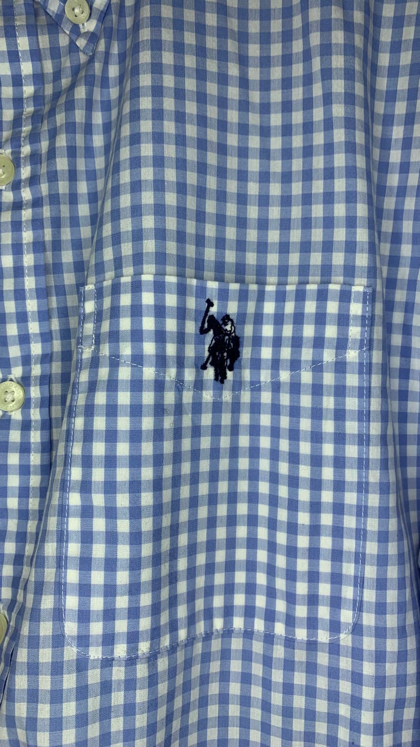 US폴로 어슨 블루 체크 긴팔 셔츠 상품이미지3