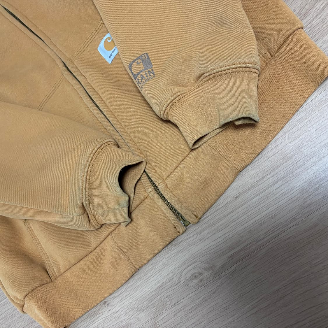 칼하트 빈티지 된장 브라운 레인디펜더 써멀 후드집업 후집 판매합니다 상품이미지2