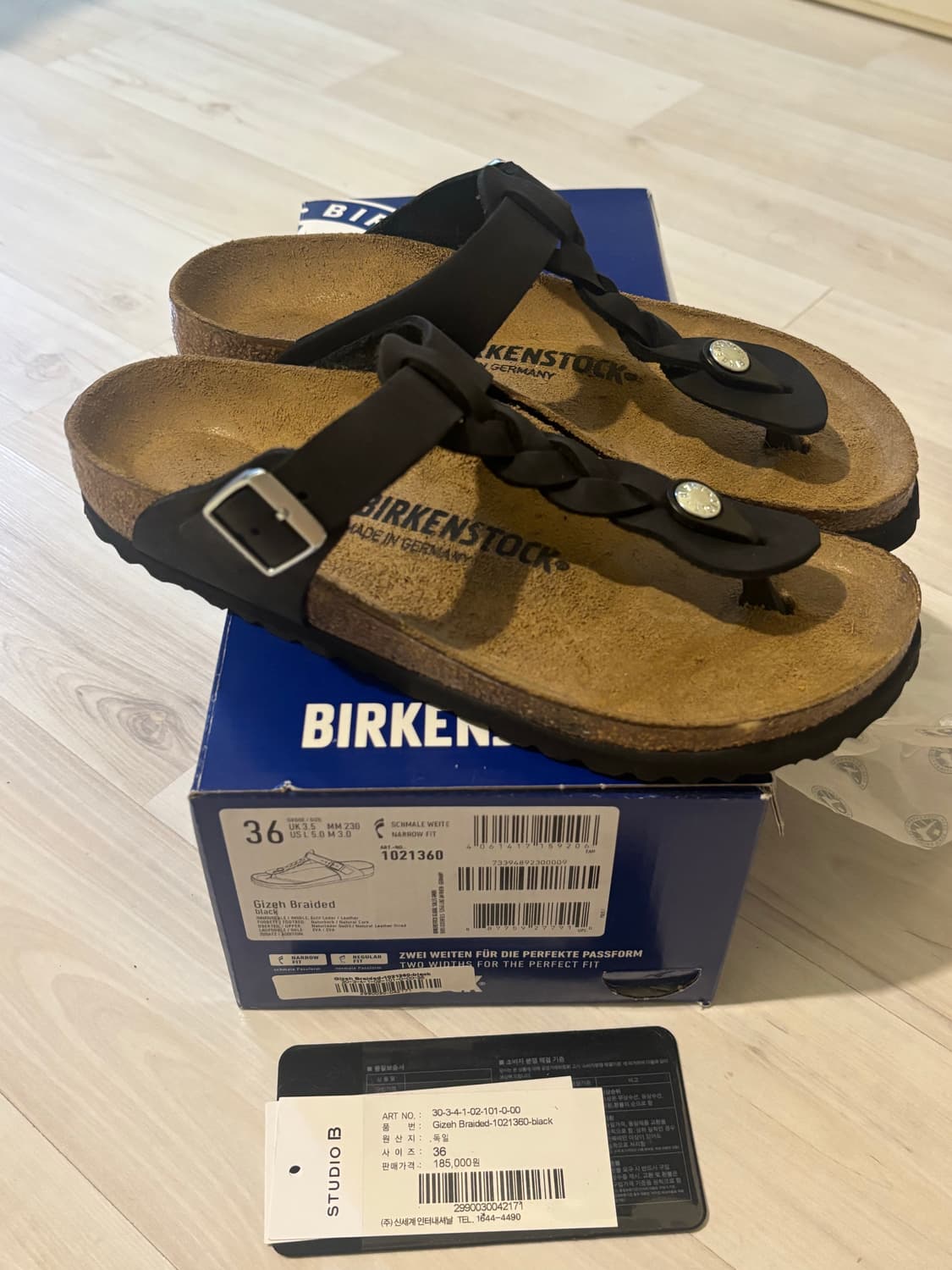 버켄스탁 지제 브레이디드 블랙 36 상품이미지2