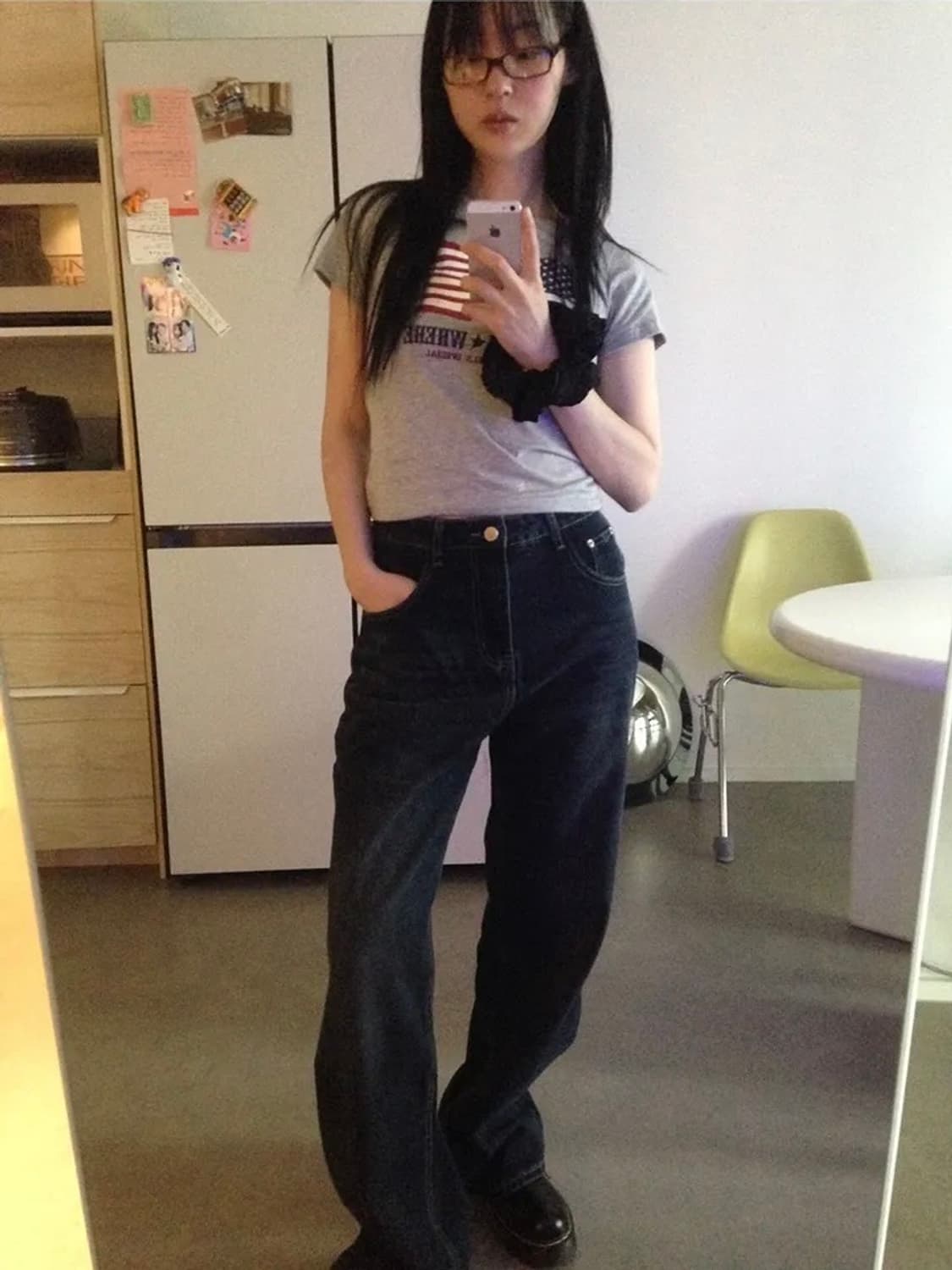 피피서울 스트레이트 워싱 데님 팬츠 딥블루 새상품 상품이미지2