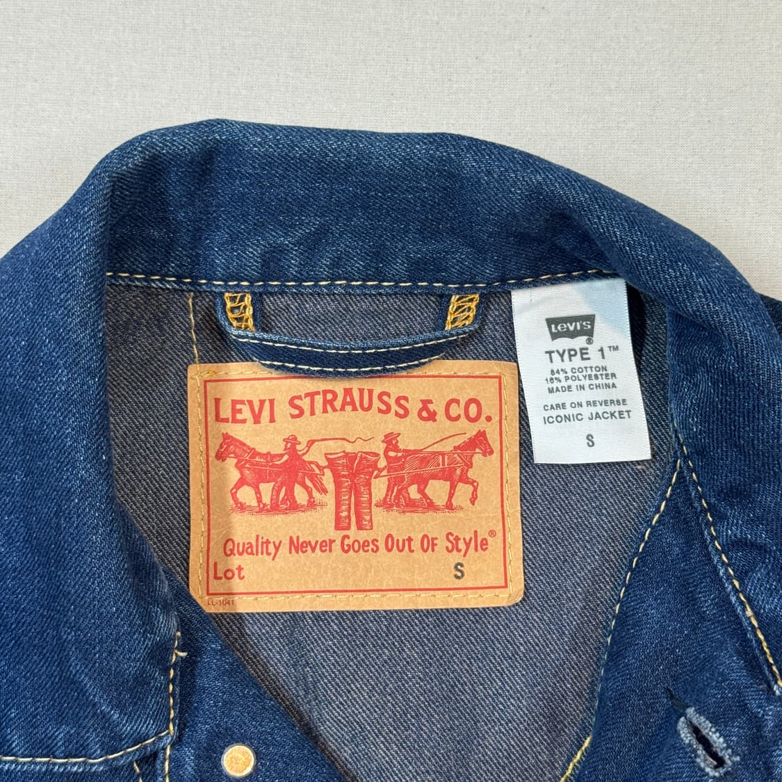 S) 리바이스 아이코닉 데님자켓 TYPE 1 진청 데님 청자켓 상품이미지7