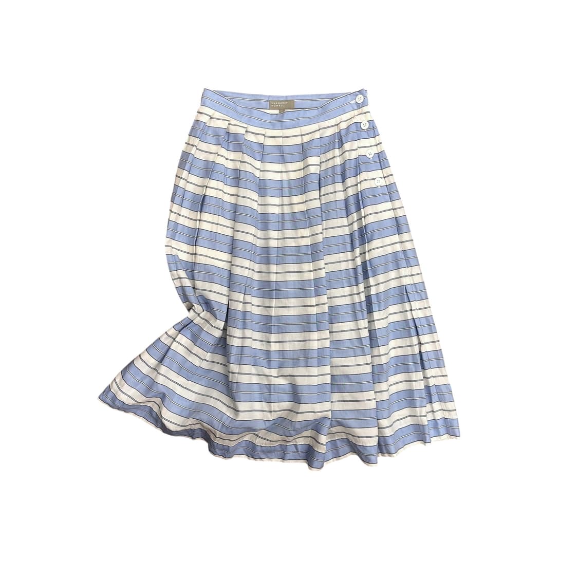 Margaret Howell, Blue Stripe Pleats Sk 상품이미지1