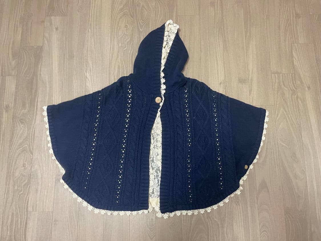 어스뮤직 네이비 케이프 리버시블 레이스 모리걸 페어리 화이트 상품이미지4