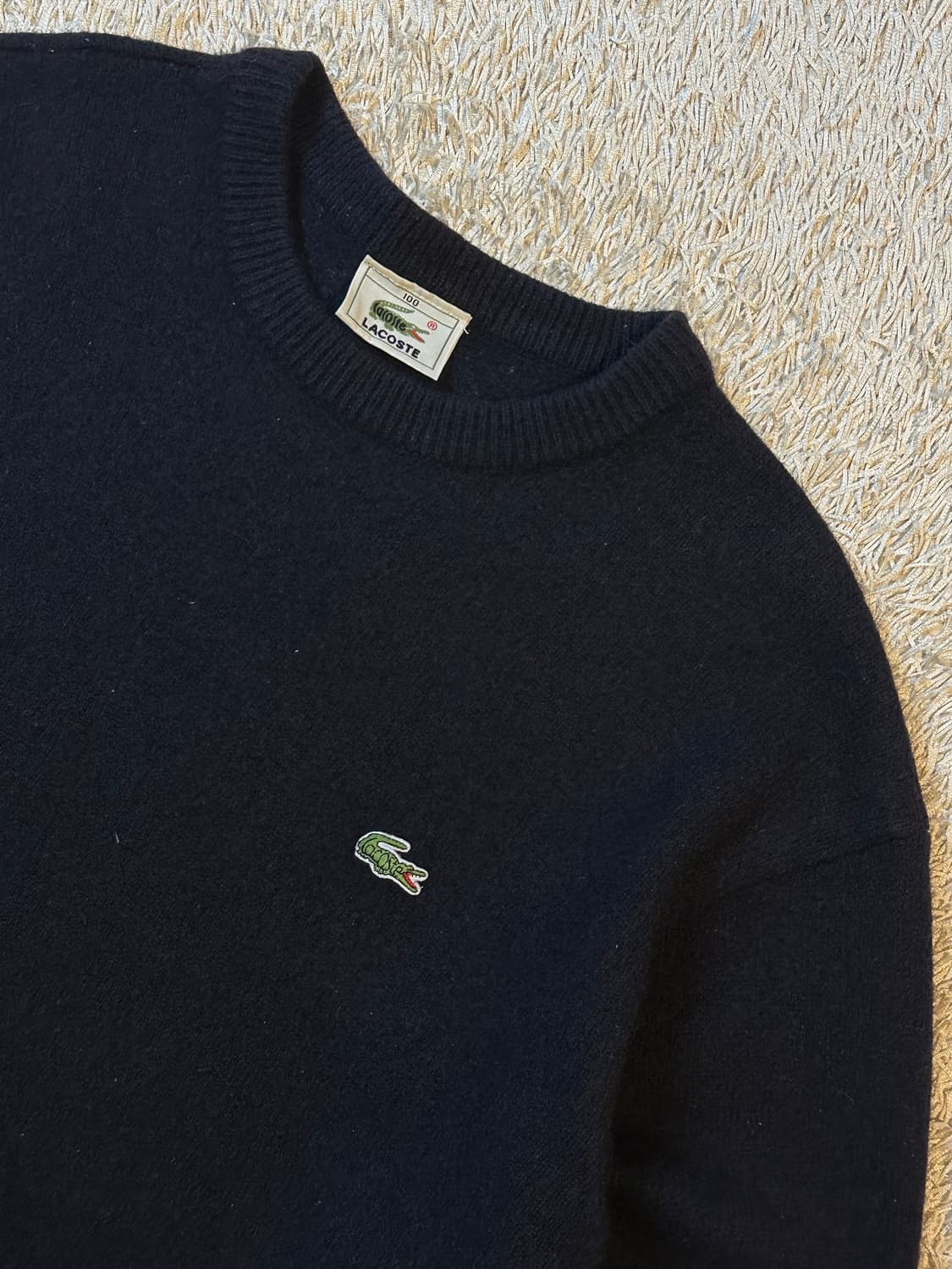 라코스테 LACOSTE 라운드넥 울 니트 블랙 상품이미지2