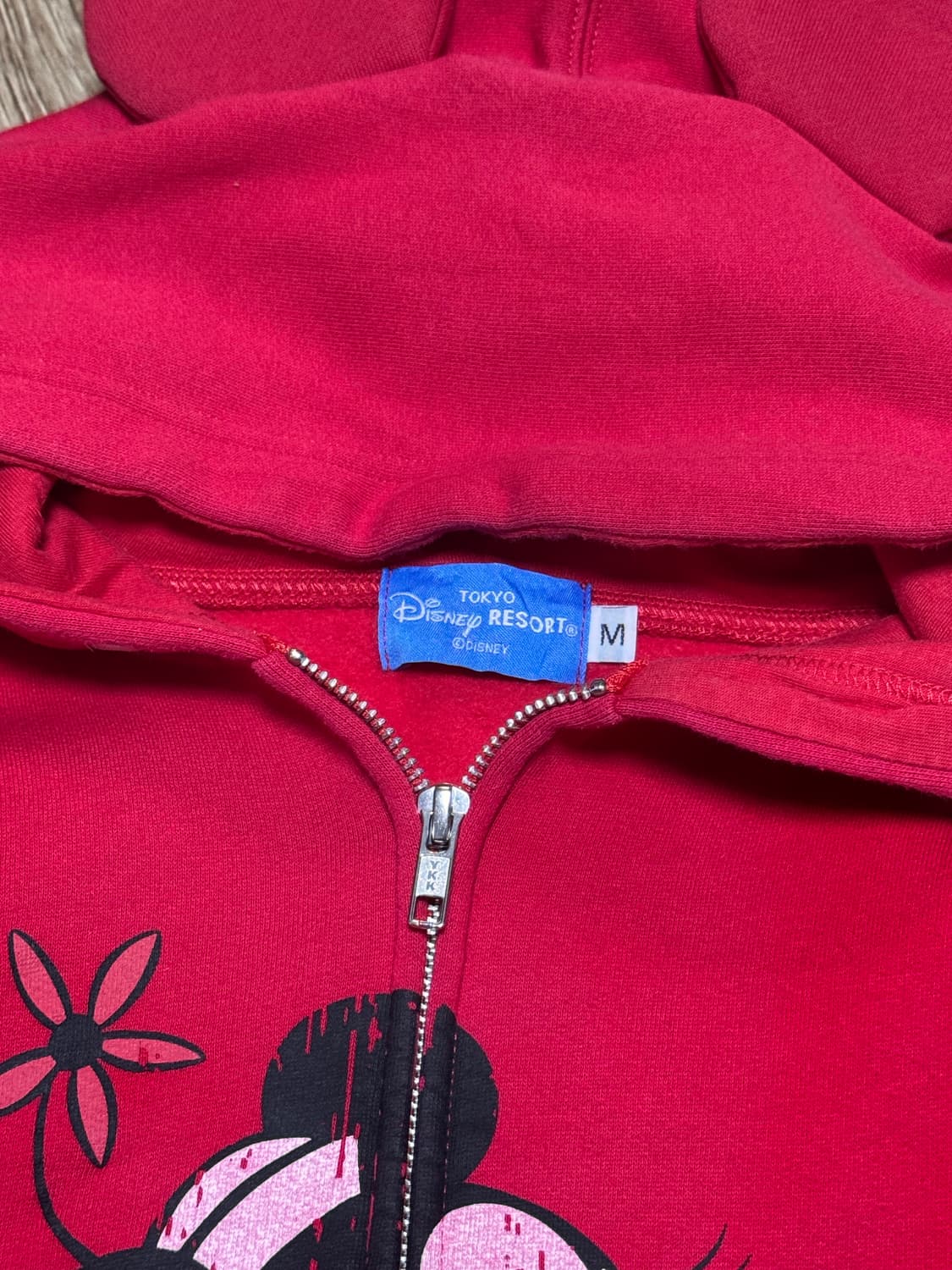 디즈니 도쿄 미니마우스 빈티지 핑크 후드집업 상품이미지5