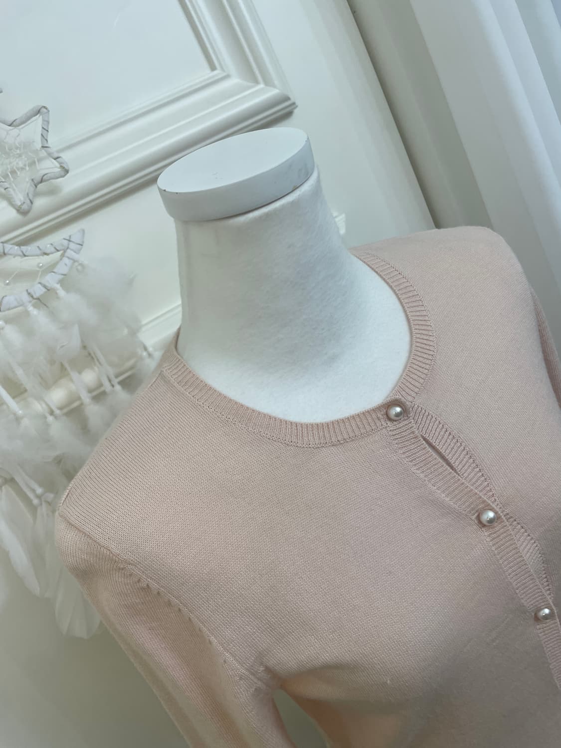 lovely pink pearl button basic cardigan 상품이미지7