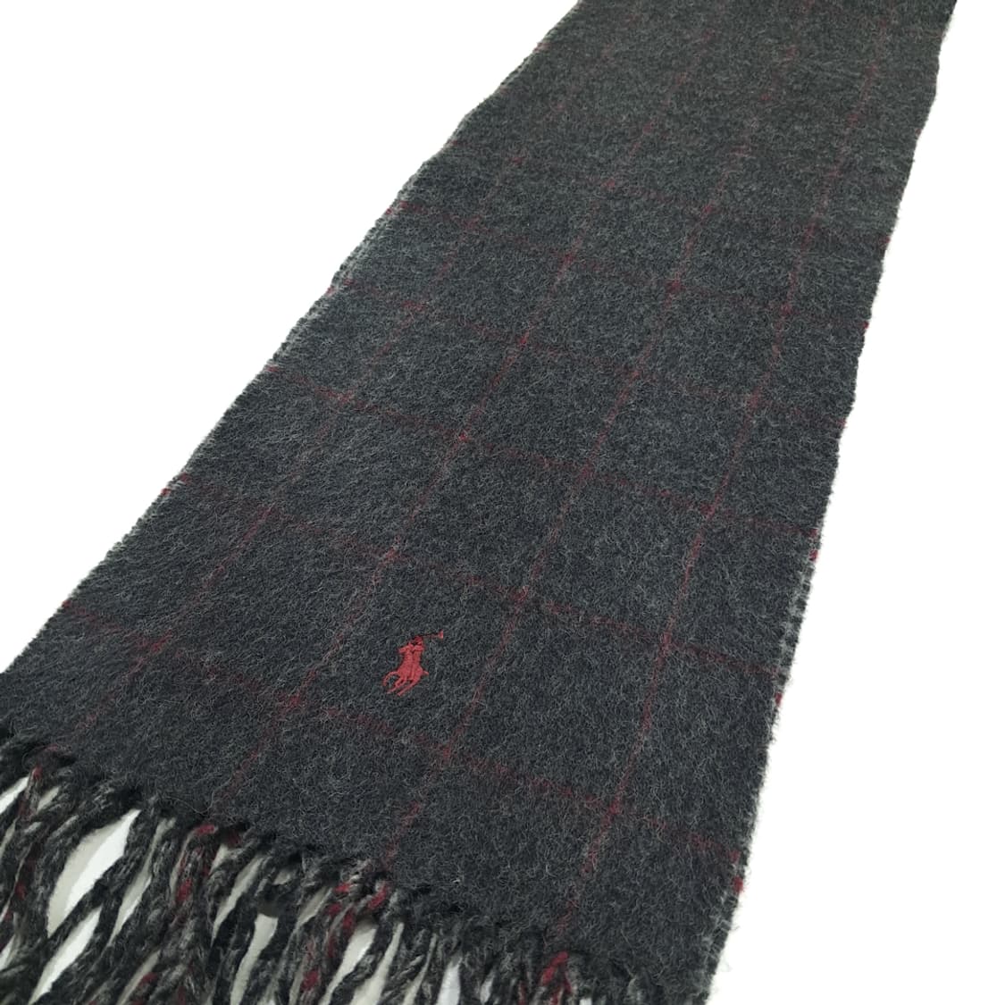MX275 폴로 랄프로렌 윈도우페인 하운드투스 램스울 목도리 머플러 상품이미지2