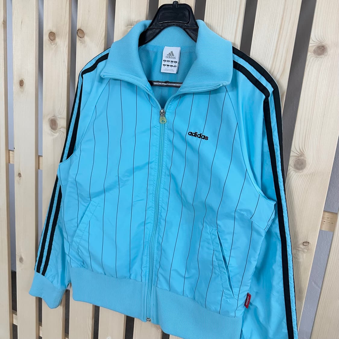 (S) 아디다스 스카이블루 스트라이프 바람막이 자켓 상품이미지2