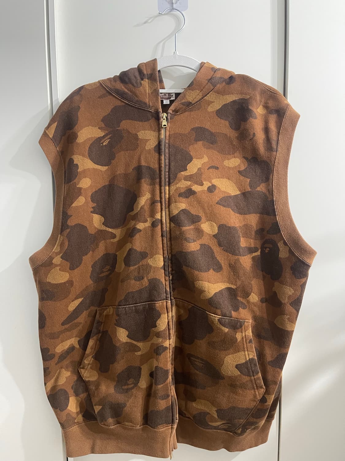 베이프 투웨이 베스트 조끼 후드집업 L 갈계 황계 상품이미지4