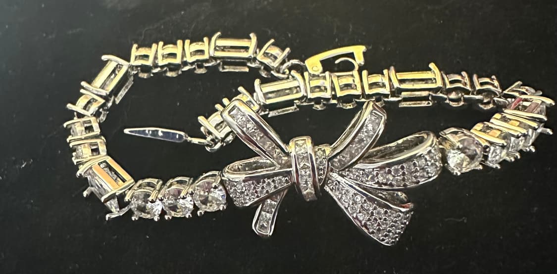 실버925큐빅 리본 팔찌  상품이미지1