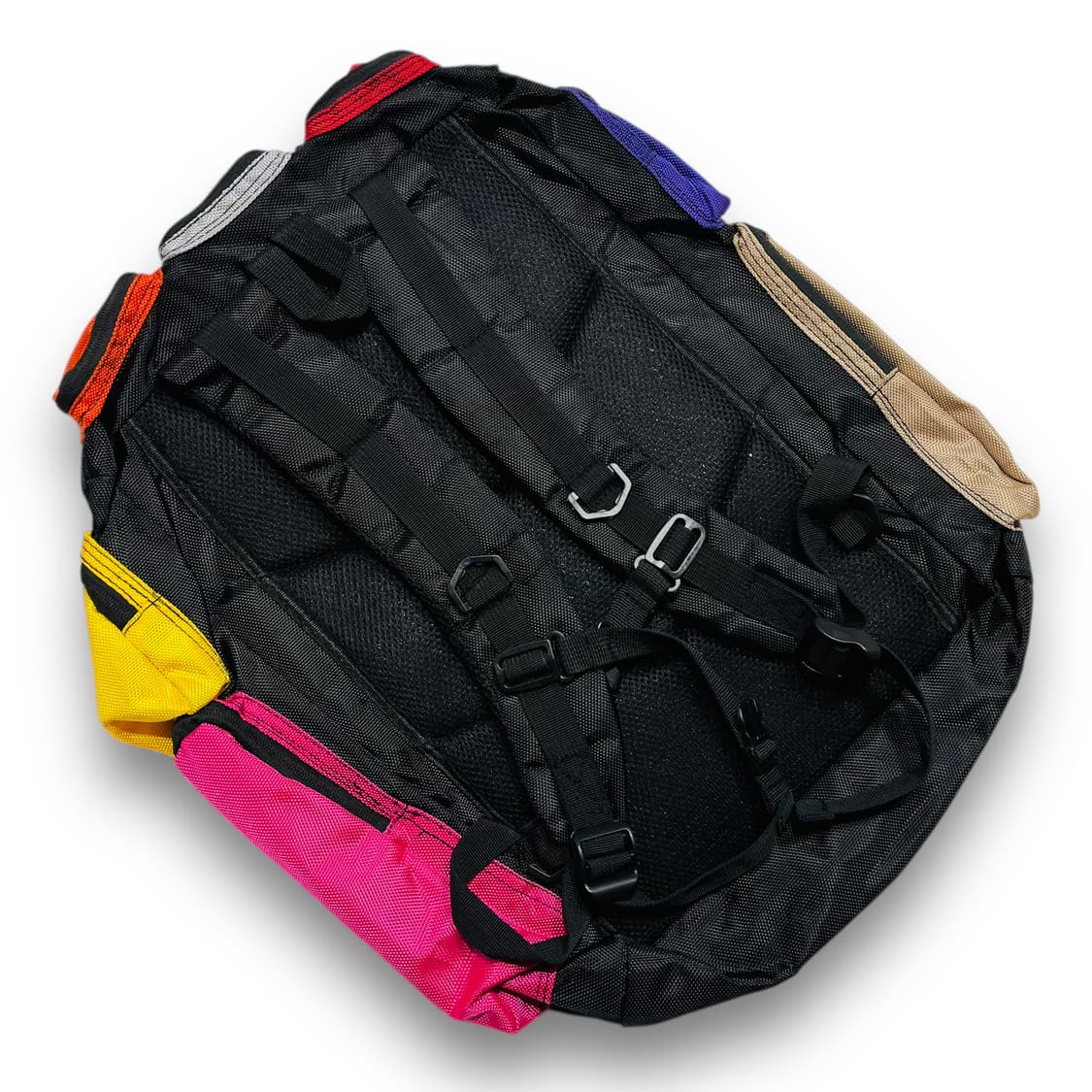 큐브 다중 멀티포켓 레인보우 빈티지 백팩 상품이미지3