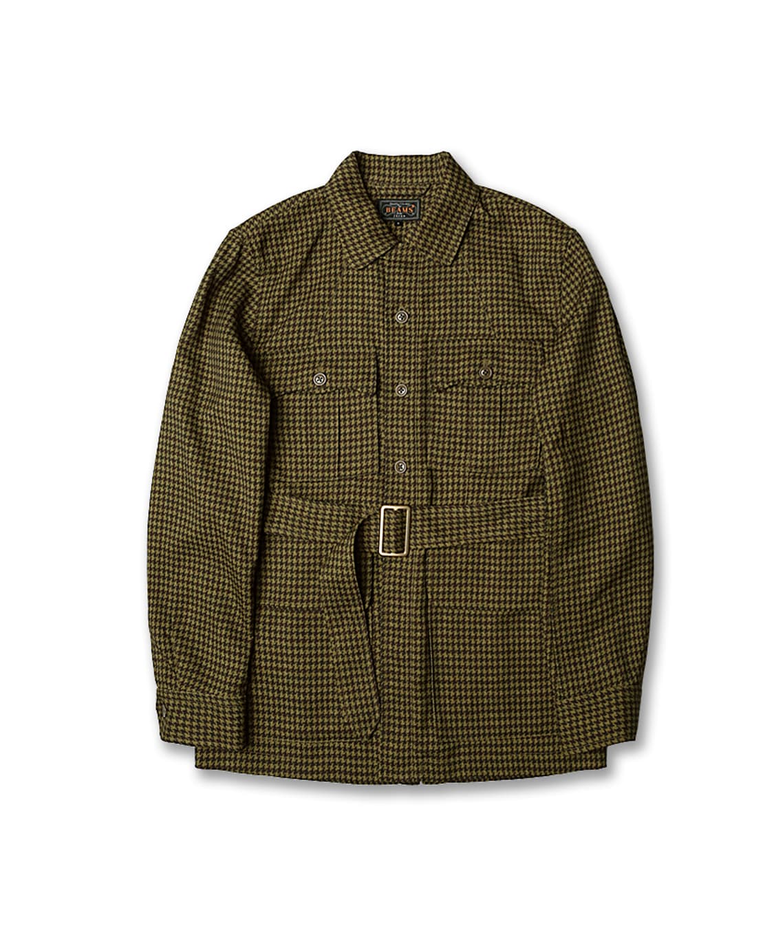 빔즈 플러스 [Beams +] 하운드 투스 벨티드 자켓 코마츠 원단 상품이미지1