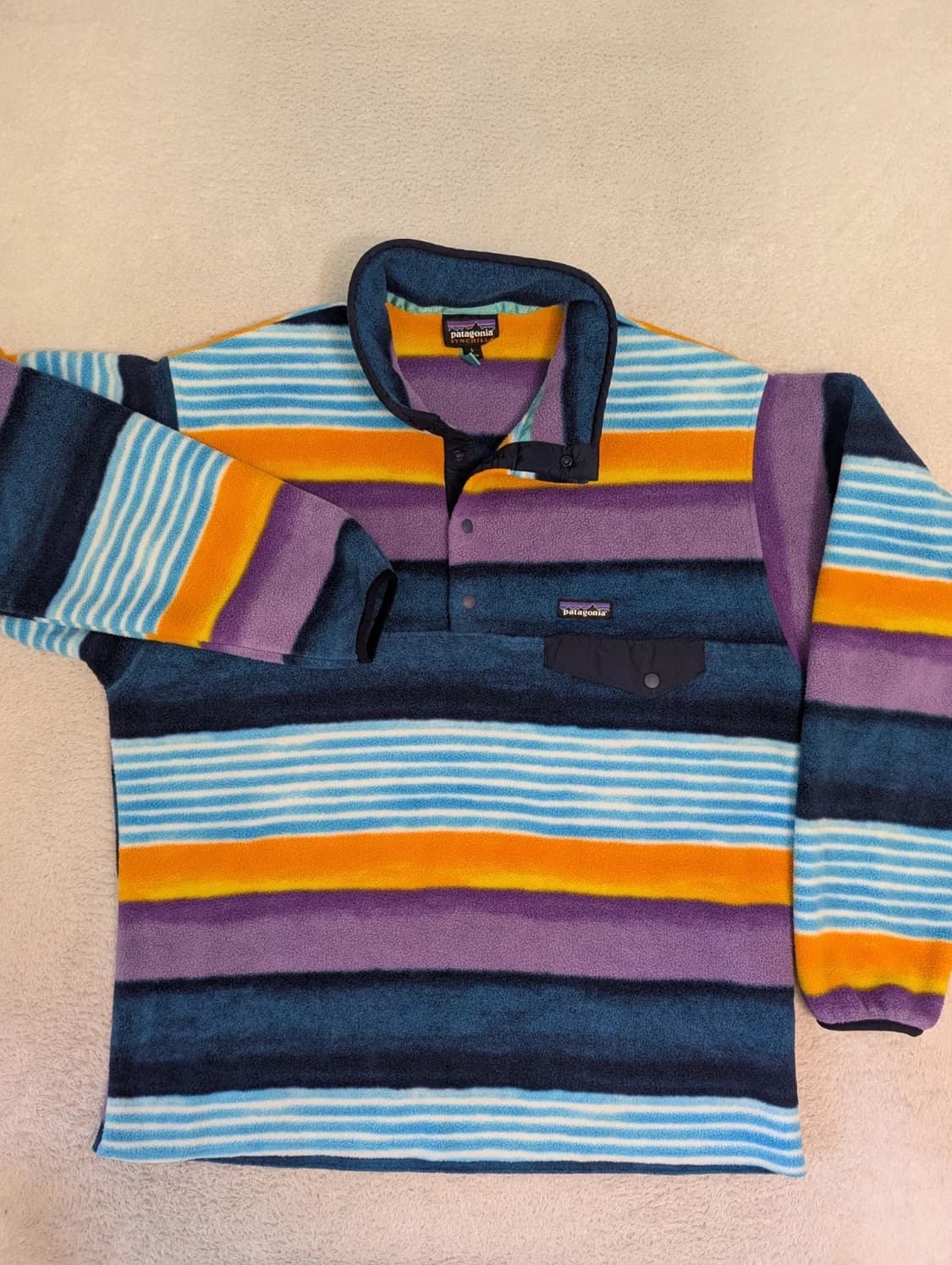 16SS 파타고니아 신칠라 스냅-T 레인보우 스트라이프 멕시코 상품이미지1