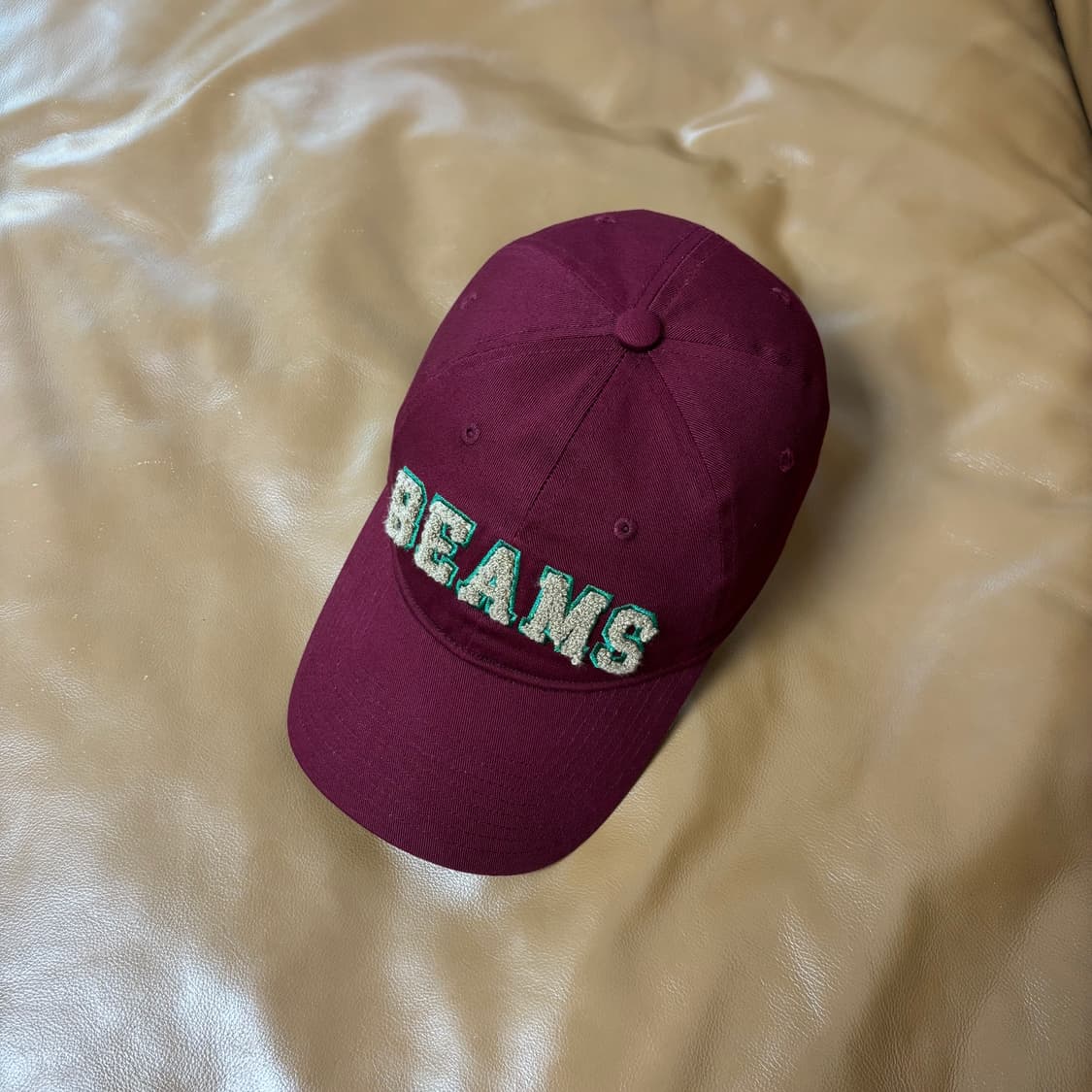 Beams 빔스 빔즈 6패널 볼캡 모자 워시드 버건디 상품이미지5