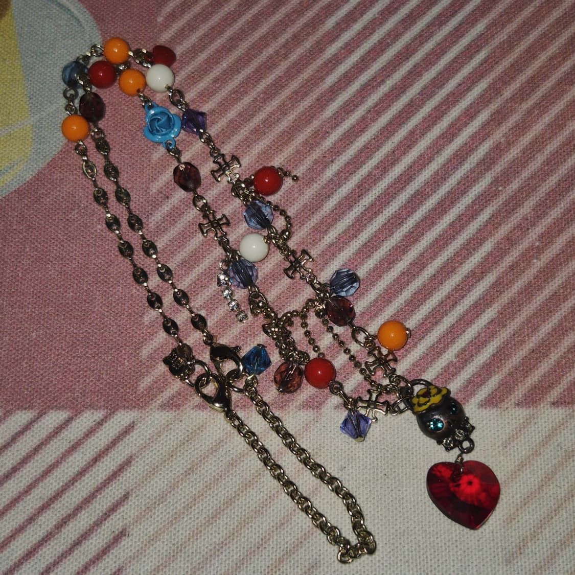 06s 한정 안나수이 스컬&하트 레이어드 목걸이 상품이미지8