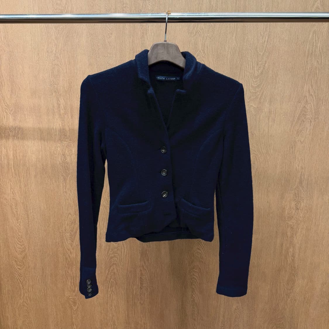 폴로 랄프로렌 울 테일러드 자켓 스탠드 카라 디테일 슬림핏 네이비 상품이미지2