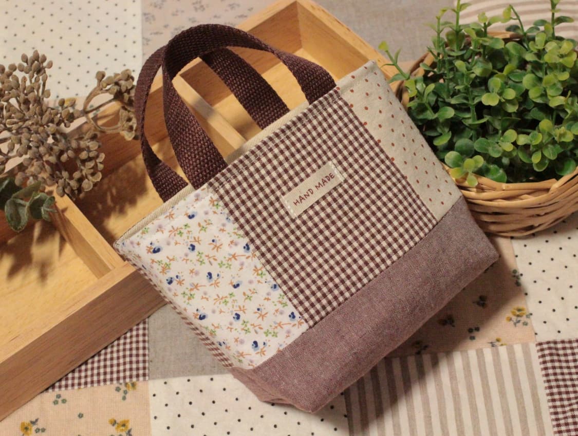 핸드메이드 패치워크 파우치 겸 패브릭 바구니 상품이미지4