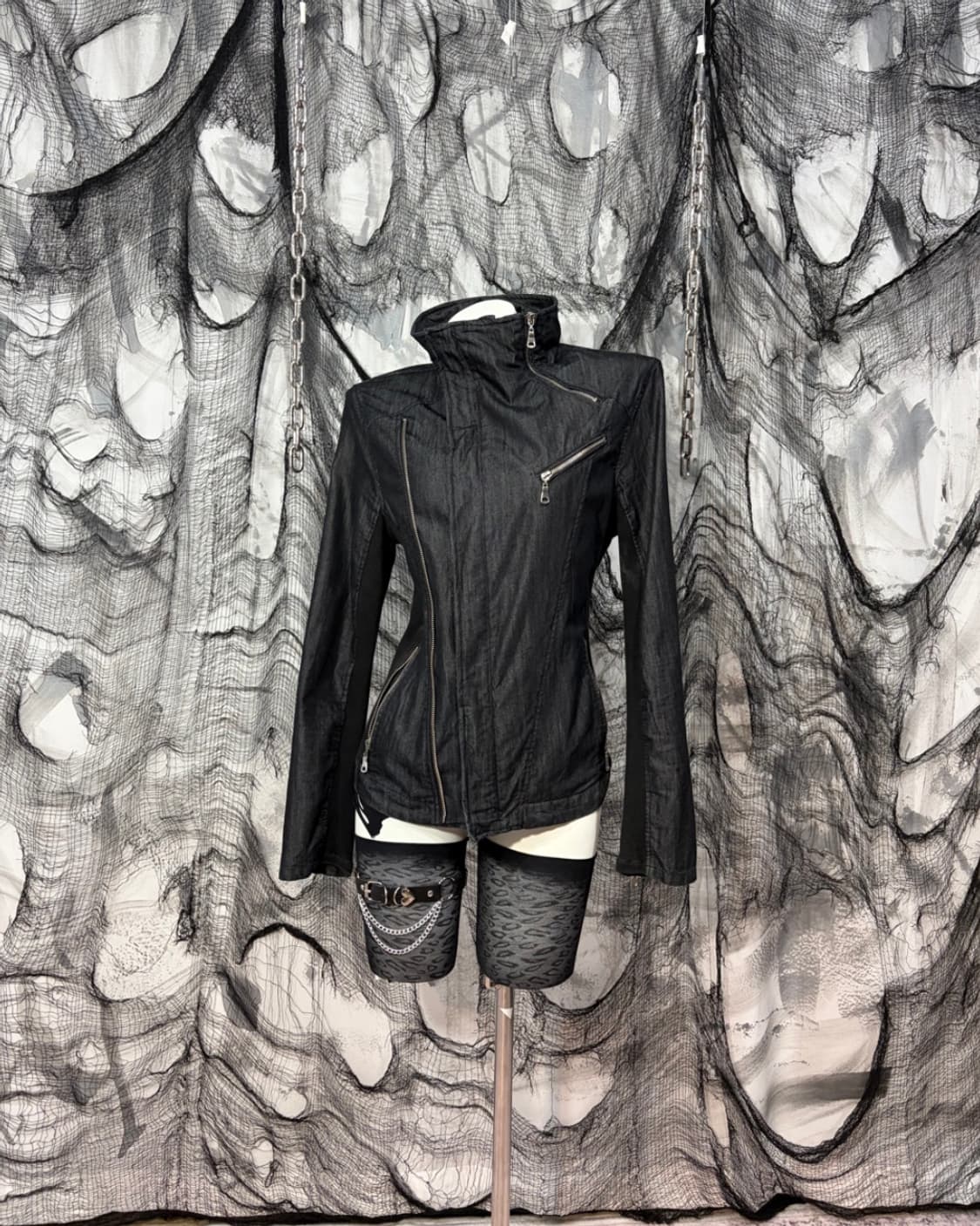 Rockchic high neck zipper detail jacket 상품이미지3