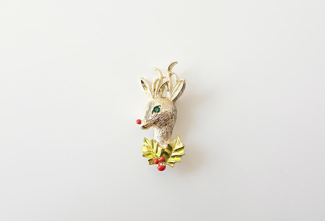1970s 크리스마스 루돌프 빈티지브로치 빈티지악세사리 상품이미지4