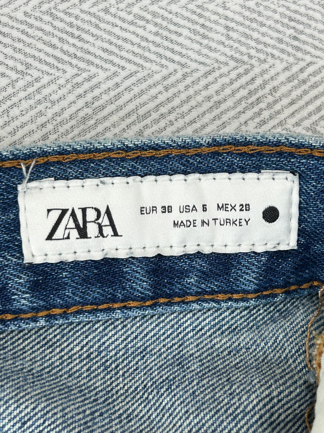 자라 ZARA 레귤러 테이퍼드핏 데님 팬츠 청바지 와이드 상품이미지5