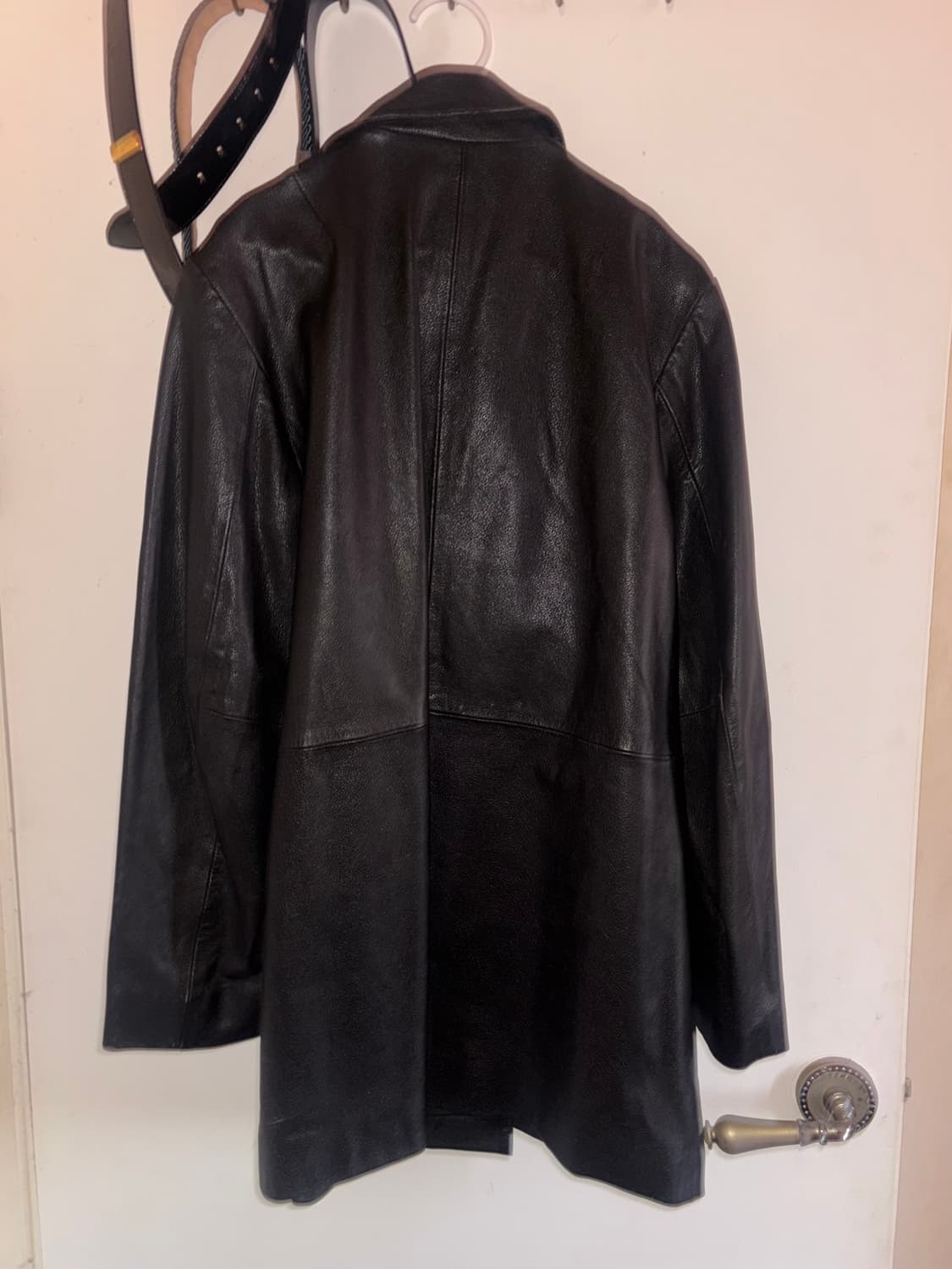 90s DKNY 레더 피코트 상품이미지2