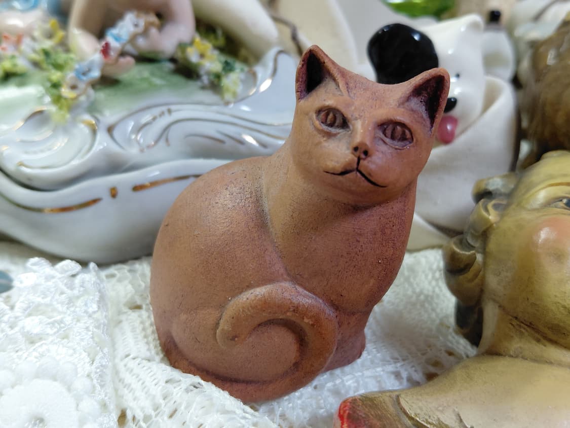 Vintage )빈티지 테라코타 고양이 인형 장식품 상품이미지6