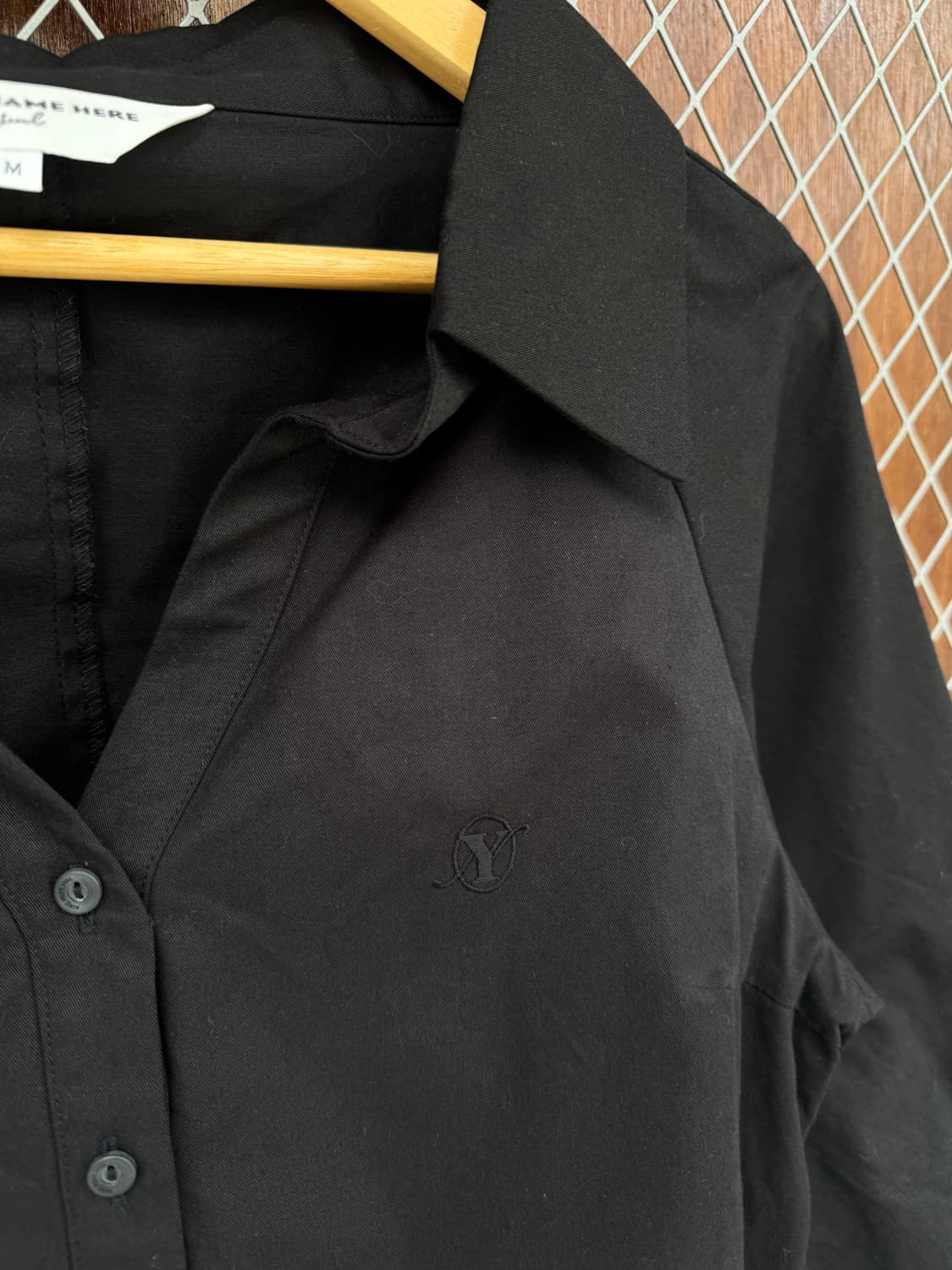 유얼네임히얼 유미네 오프숄더 블랙 매력이 셔츠 블라우스 M 상품이미지8