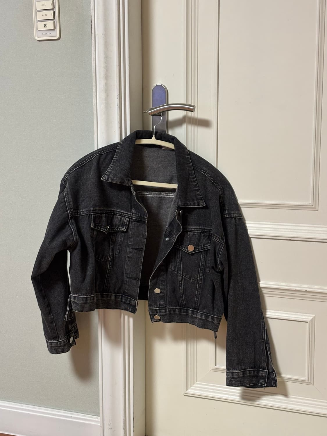 흑청 데님 크롭 자켓 상품이미지1