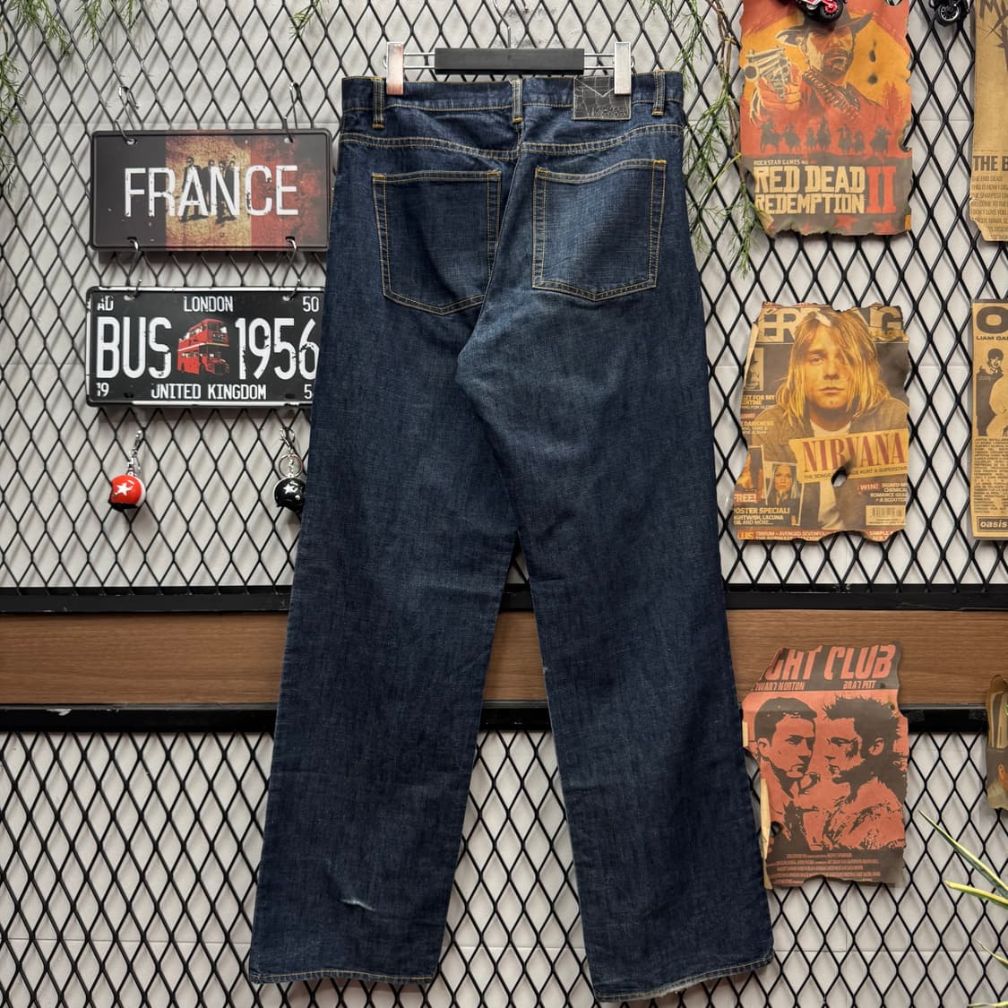 90s 마이클 코어스 데님 팬츠 후면 패치 포인트 다크 인디고 상품이미지2