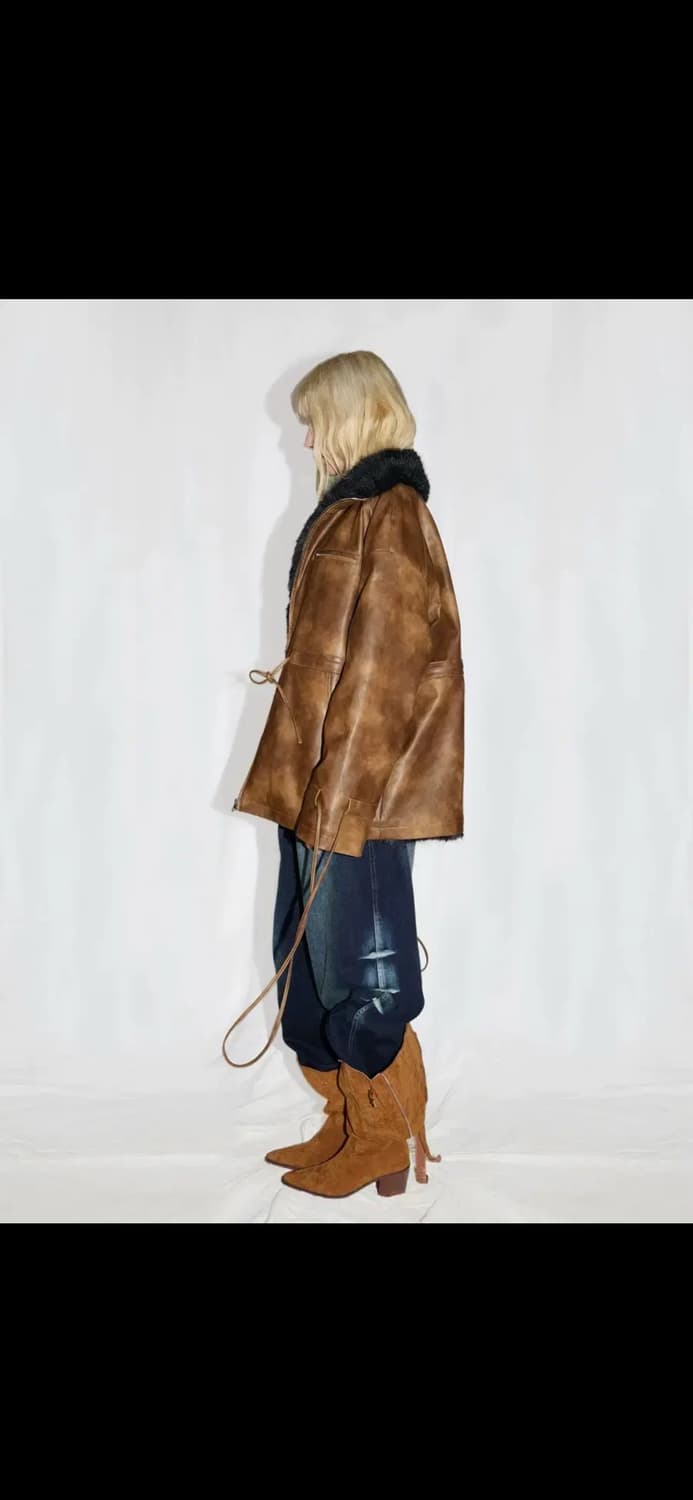 24ans 퍼 레더 무스탕 점퍼 패딩 자켓 상품이미지2